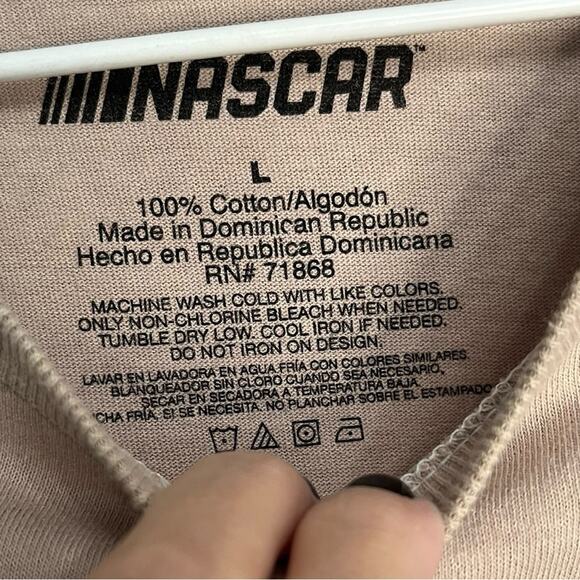 NASCAR Racing Tee Stone Washed‎ Sand Short Sleeve Crew Neck Unisex Large - Picture 4 of 7
